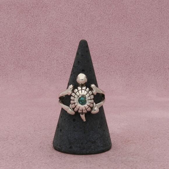 navajo sterling silver vintage turquoise turtle ring size 8.5